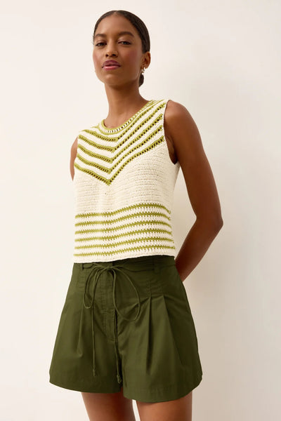 Marie Oliver Green Crochet Knit Top