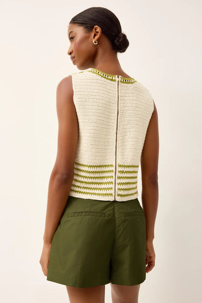 Marie Oliver Green Crochet Knit Top